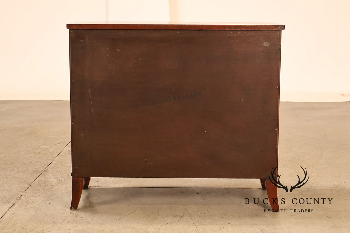 Drexel Pair Of Banded Mahogany Bow Front Bachelor Chests