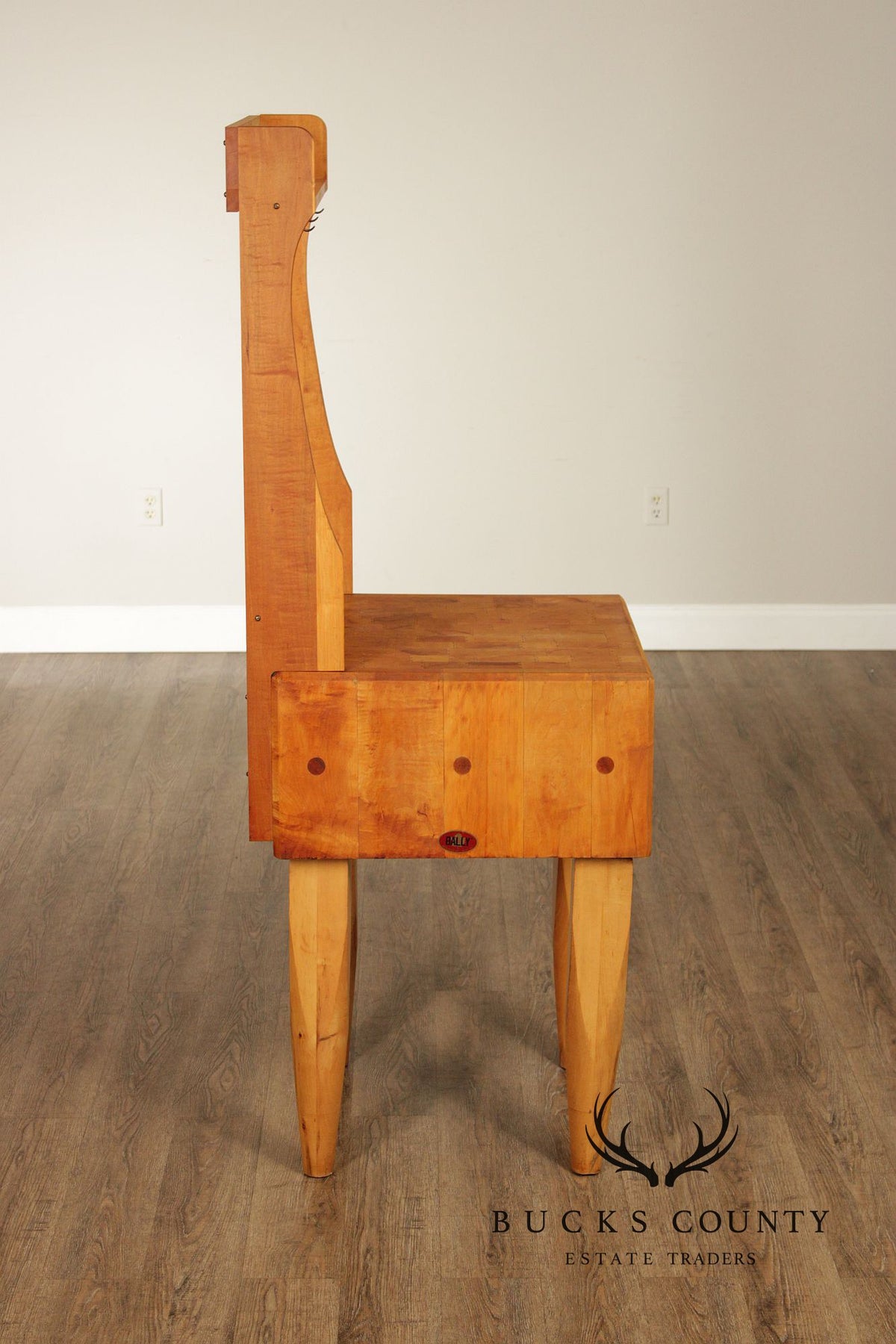Bally Block Co. Solid Maple Butcher Block Work Table With Upper Rack