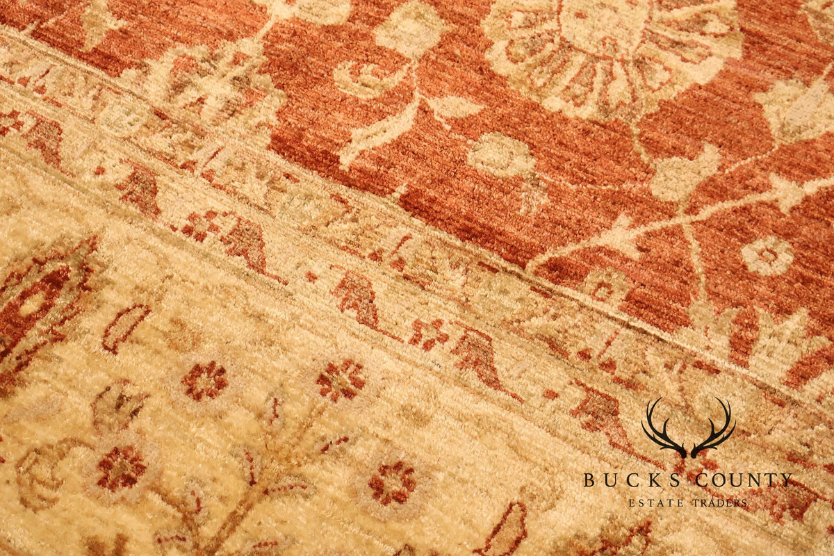 9' x 14' Traditional Oriental Style Rust And Cream Floral Area Rug