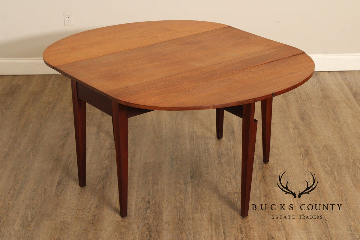 Vintage Walnut Federal Style Drop Leaf Gateleg Dining Table