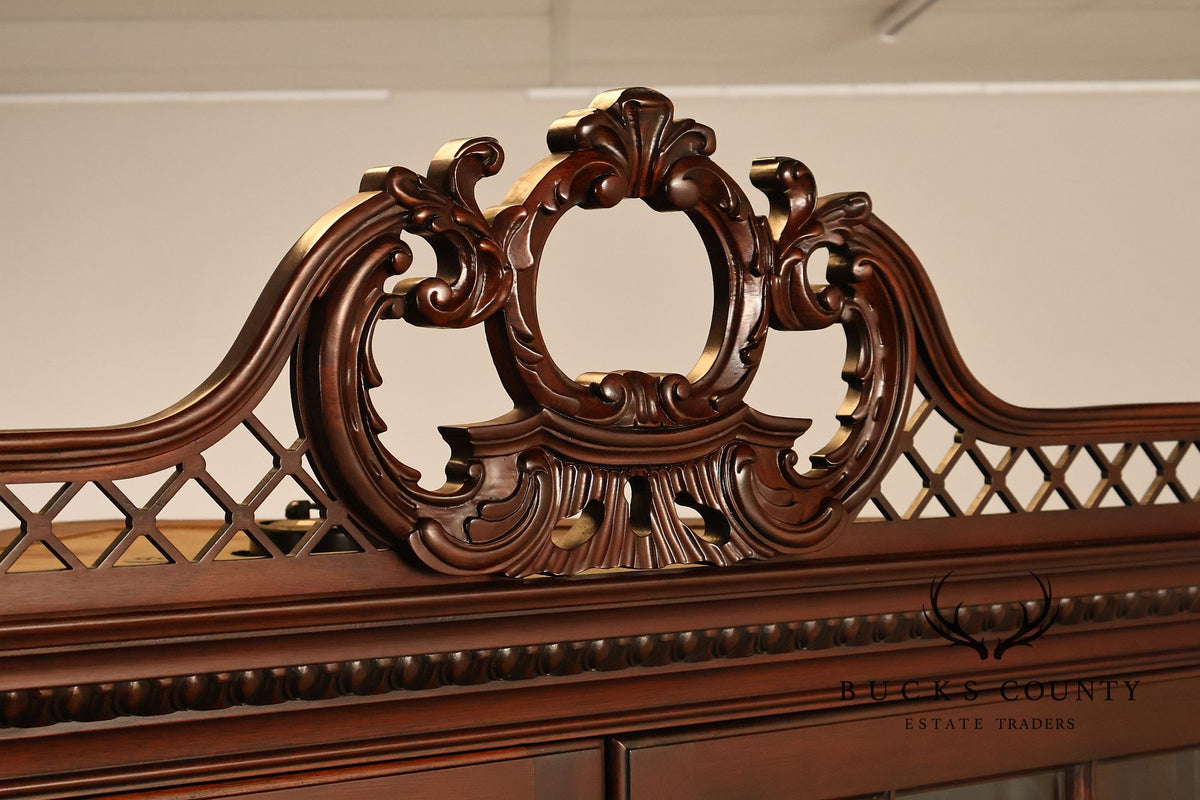 Henkel Harris Chippendale Style Genuine Mahogany Corner Cabinet