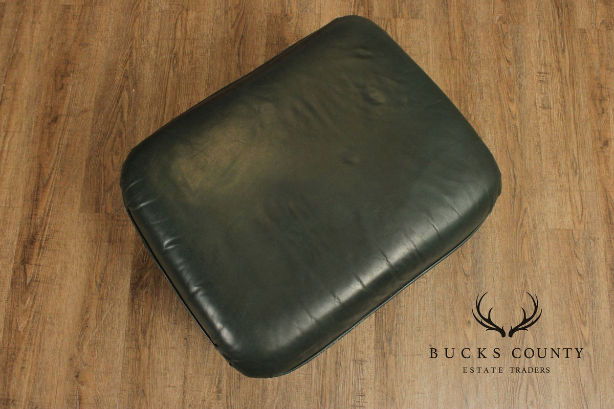 Hancock and Moore Leather Recliner Lounge Chair and Ottoman