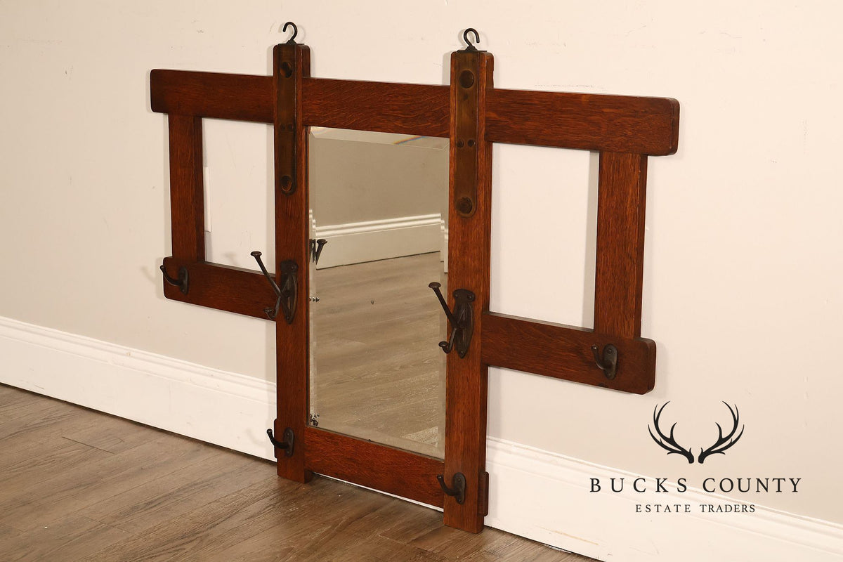 Stickley Brothers Hall Mirror Mission Style Old Coat Rack