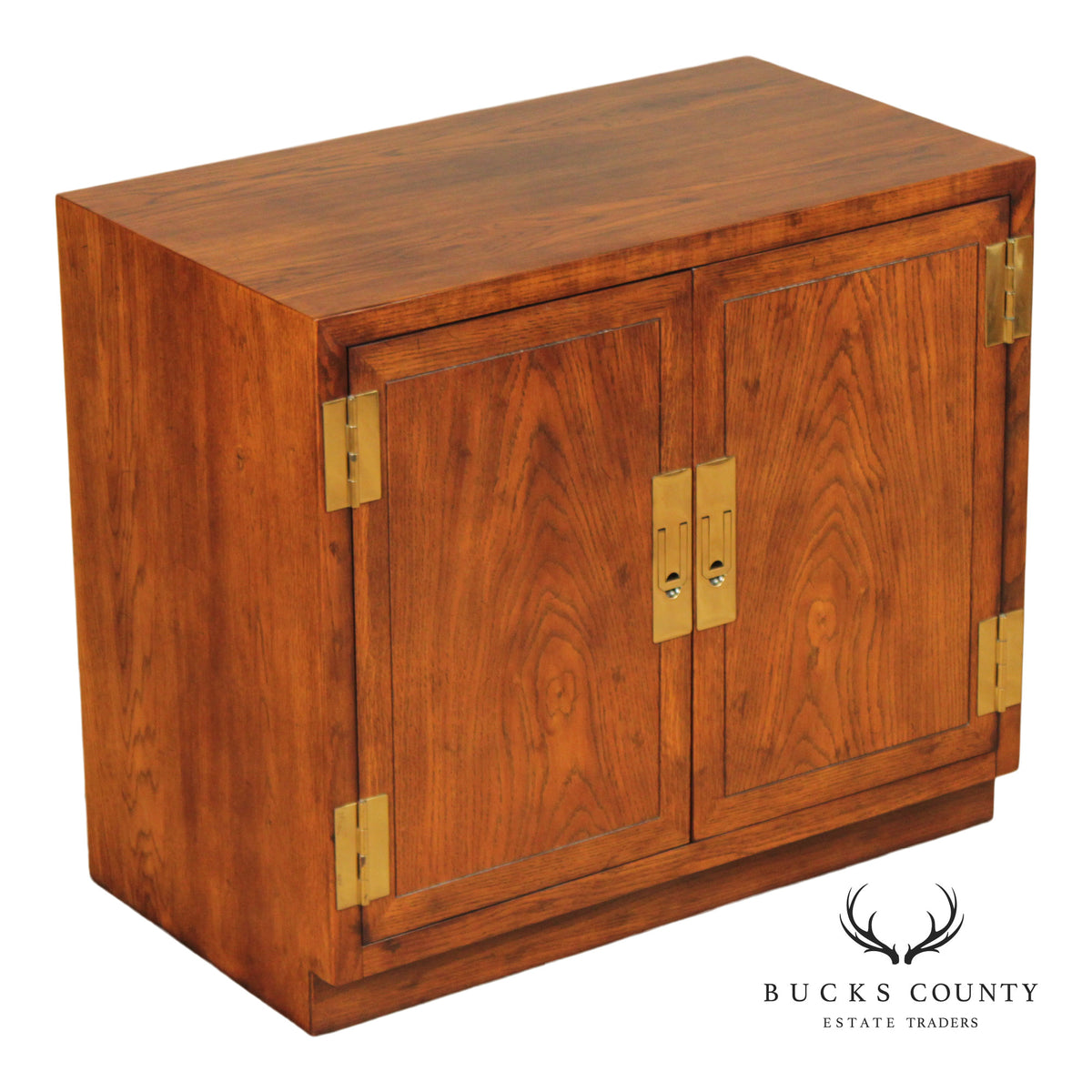 Henredon Campaign Style Oak Cabinet