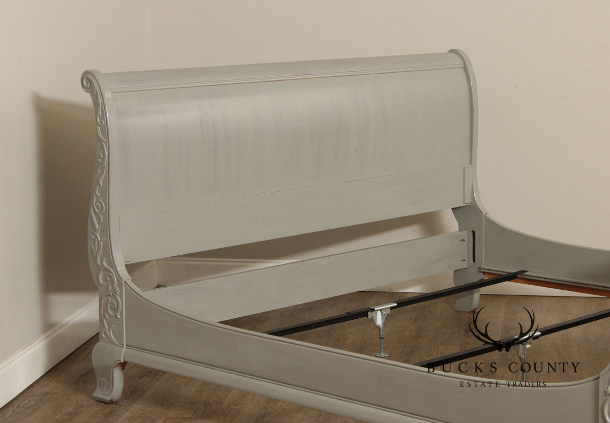 Ethan Allen Vintage Painted Legacy Collection King Sleigh Bed