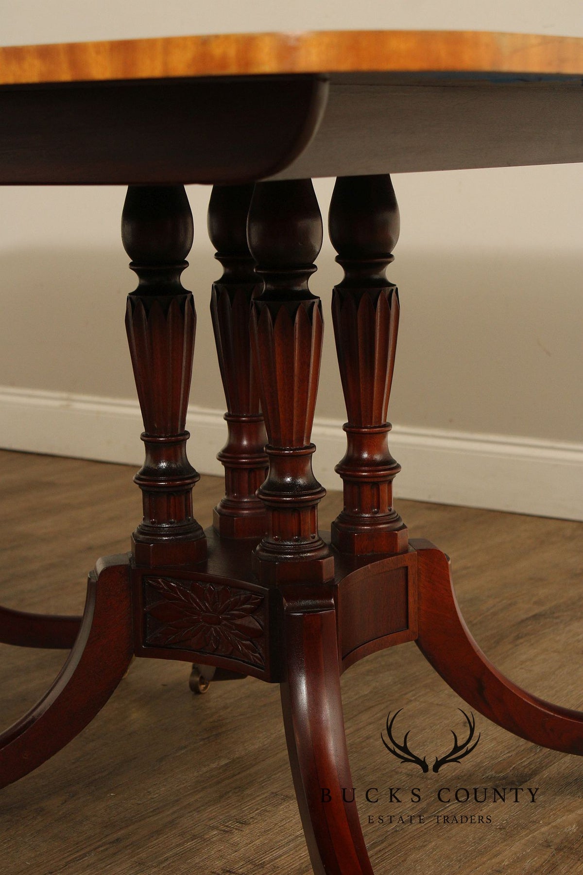 Baker Historic Charleston Reproductions Double Pedestal Mahogany Dining Table