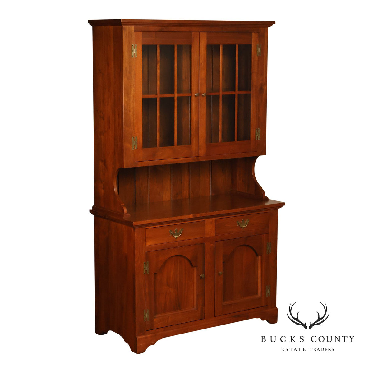 E.A. Clore Bench Made Solid Walnut Step Back Hutch