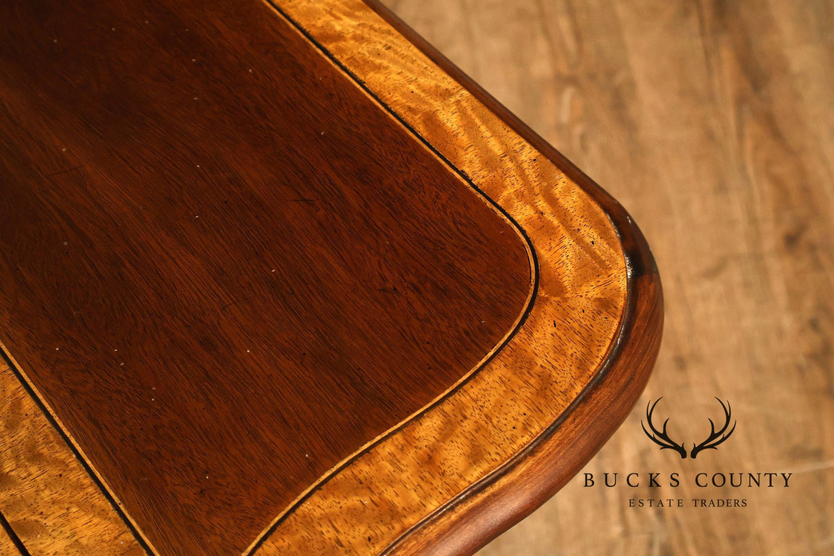 Henredon Historic Natchez Collection Mahogany And Burl Drop Leaf Pembroke Side Table