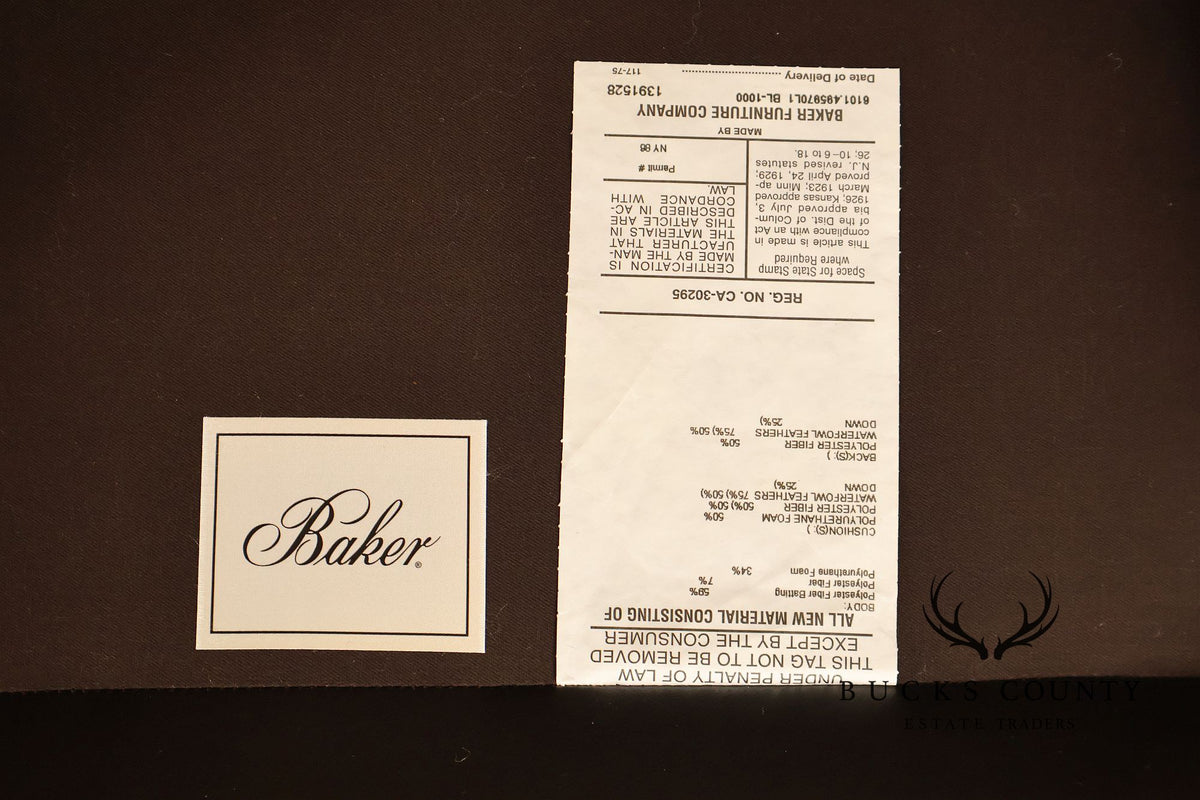 Baker Furniture Pair of Leather Club Chairs