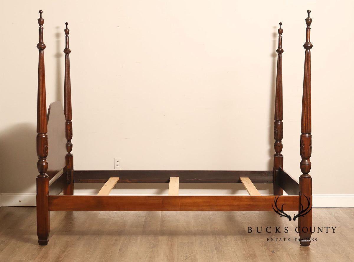Harden Traditional Carved Cherry Queen Poster Bed