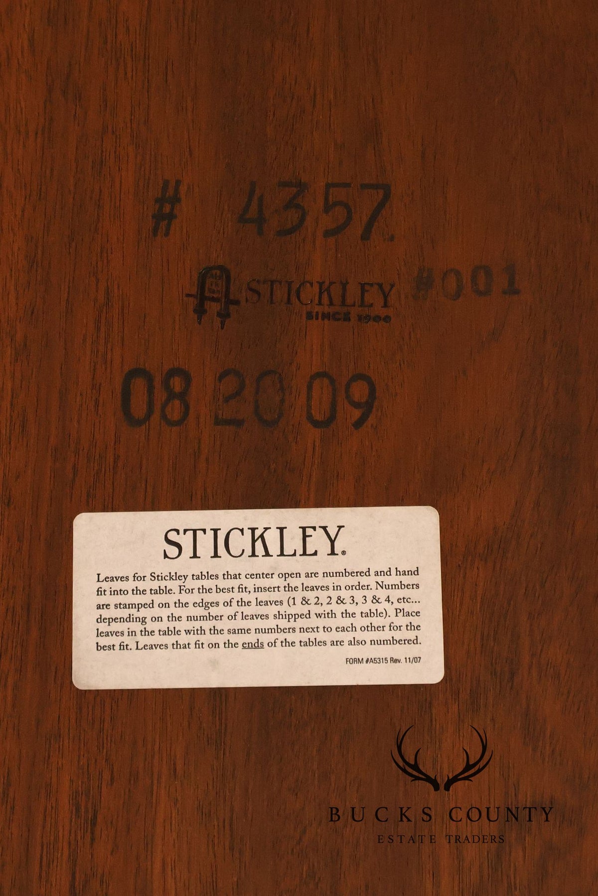 Stickley Mahogany Double Pedestal Dining Table with Inlay Banding