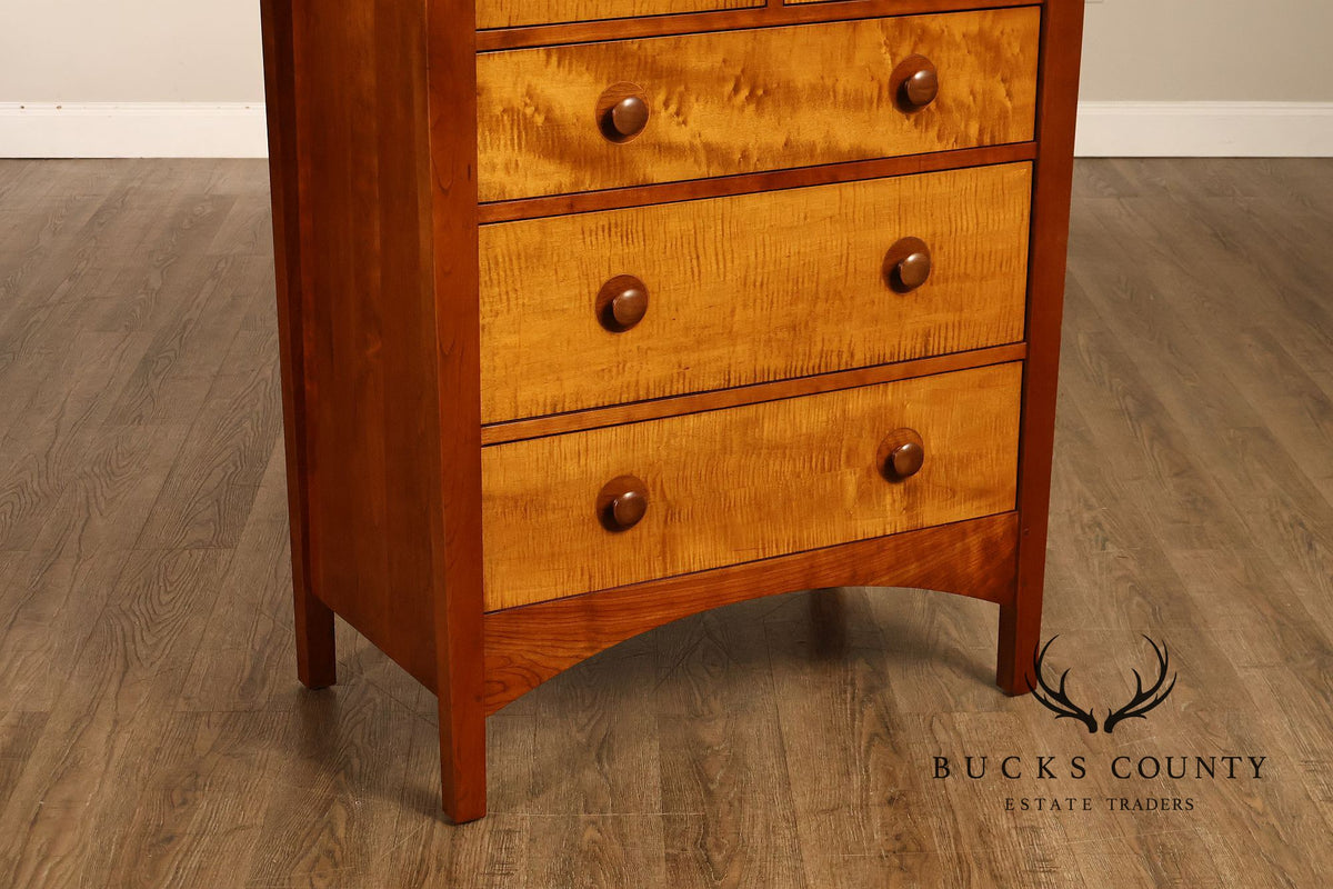 Stickley Mission Collection Harvey Ellis Cherry and Maple Tall Chest
