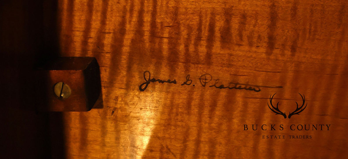 Sheraton Style Benchmade Tiger Maple and Walnut Dining Table