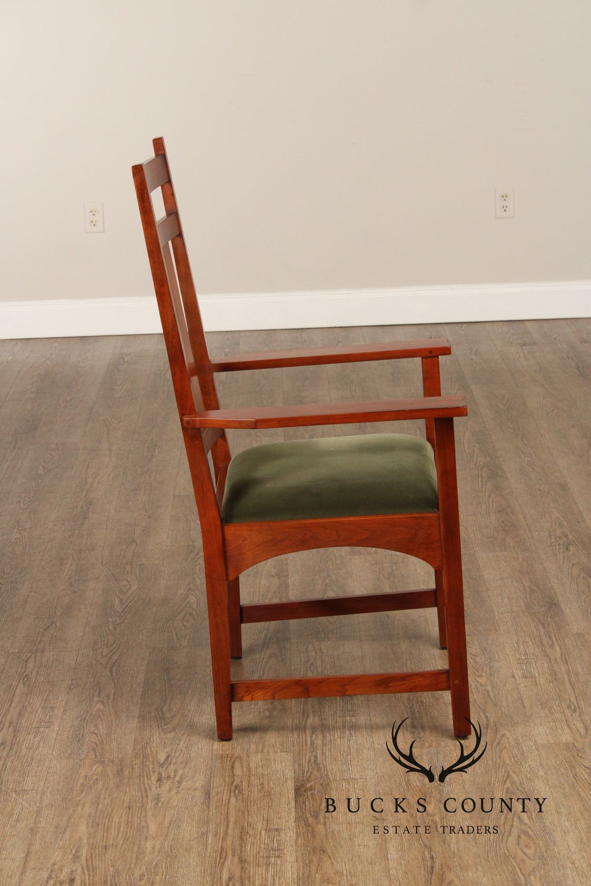 Stickley Mission Collection Set of Four Harvey Ellis Cherry Dining Armchairs