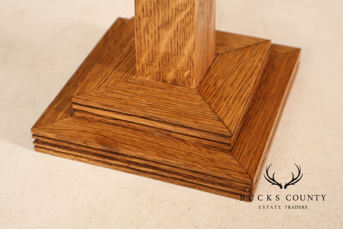 Mission Accomplished Arts And Crafts Style Oak and Mica Desk Lamp