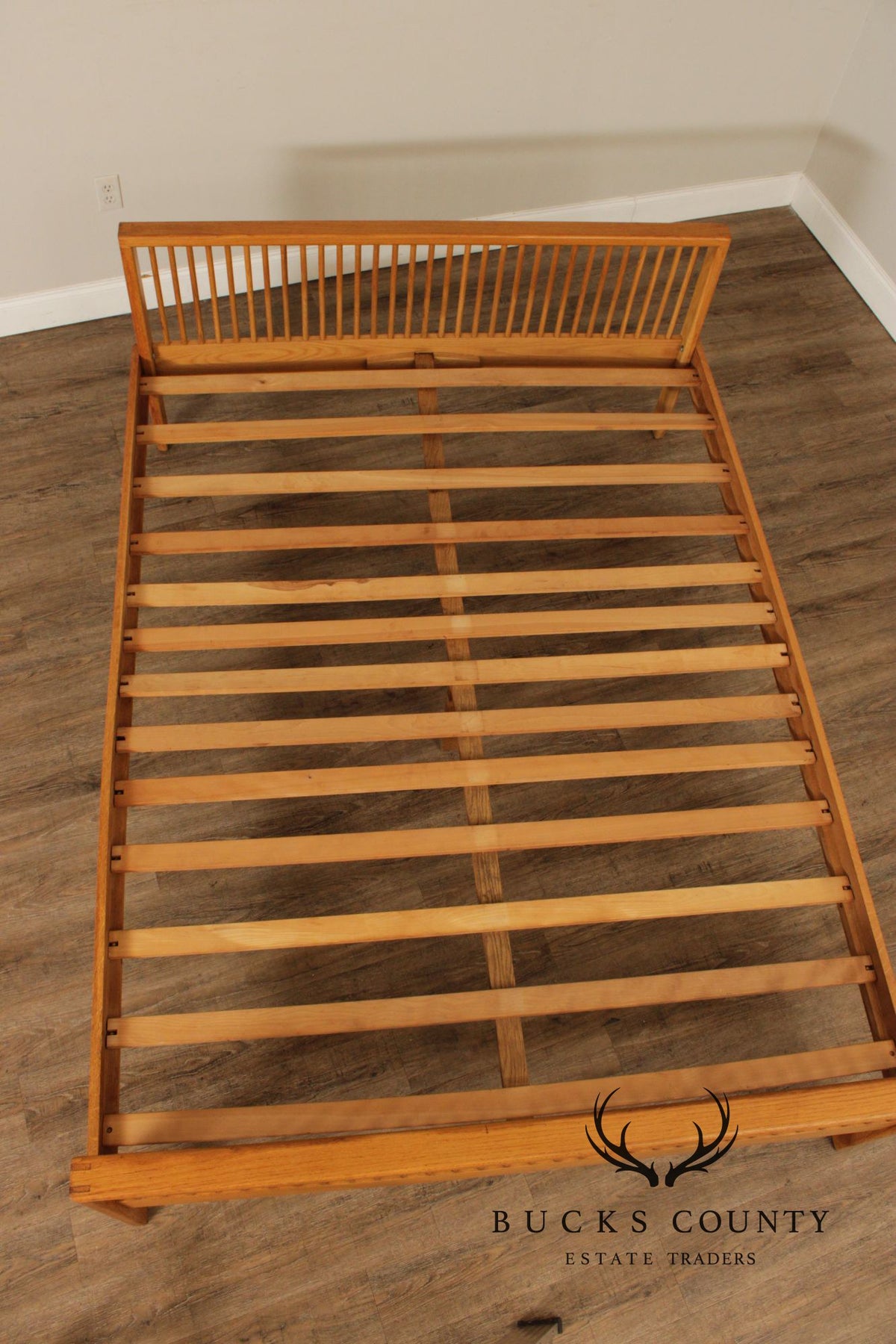 Charles Webb Mid Century Modern Queen Size Spindle Bed Frame