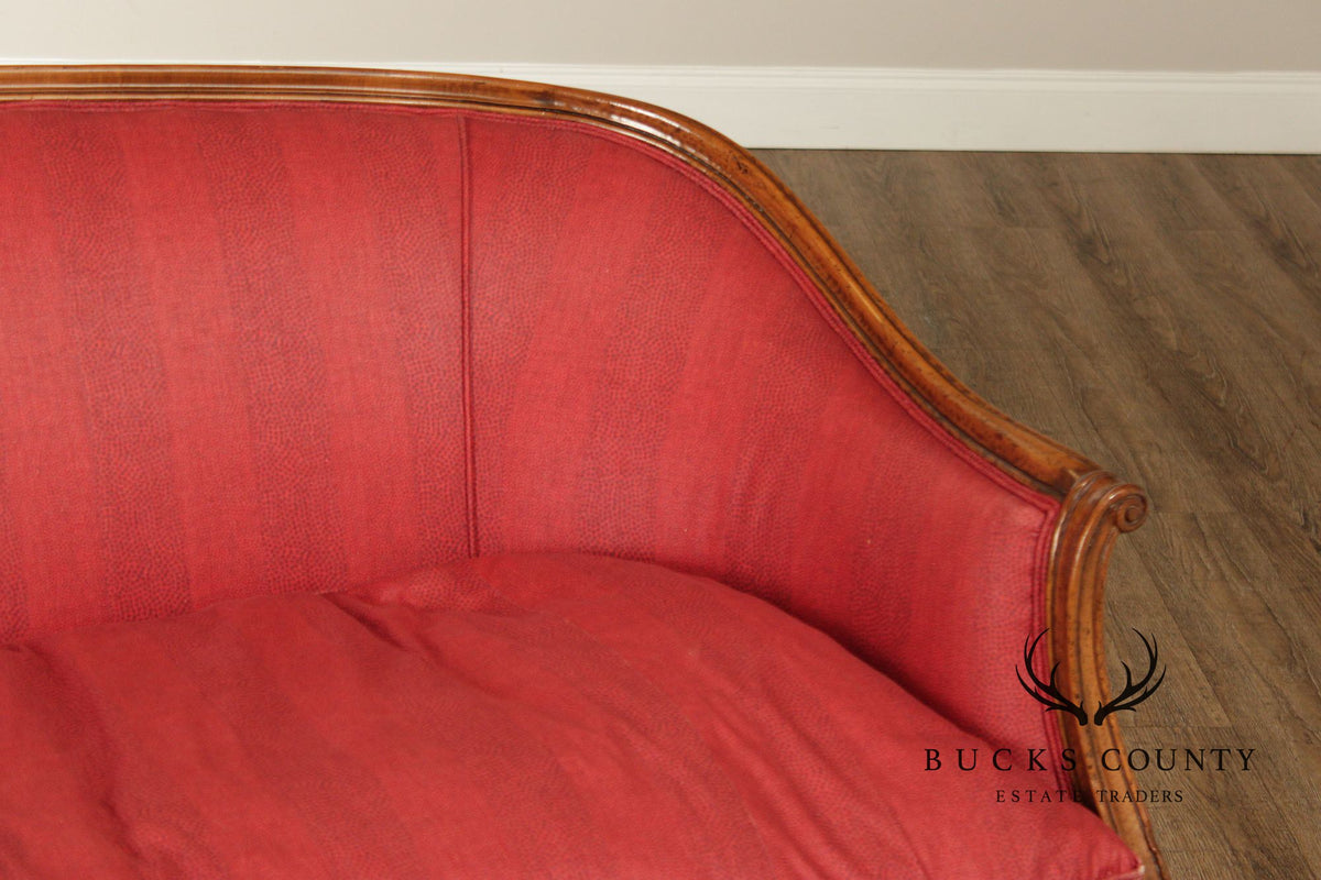 French Louis XV Style Walnut Upholstered Sofa