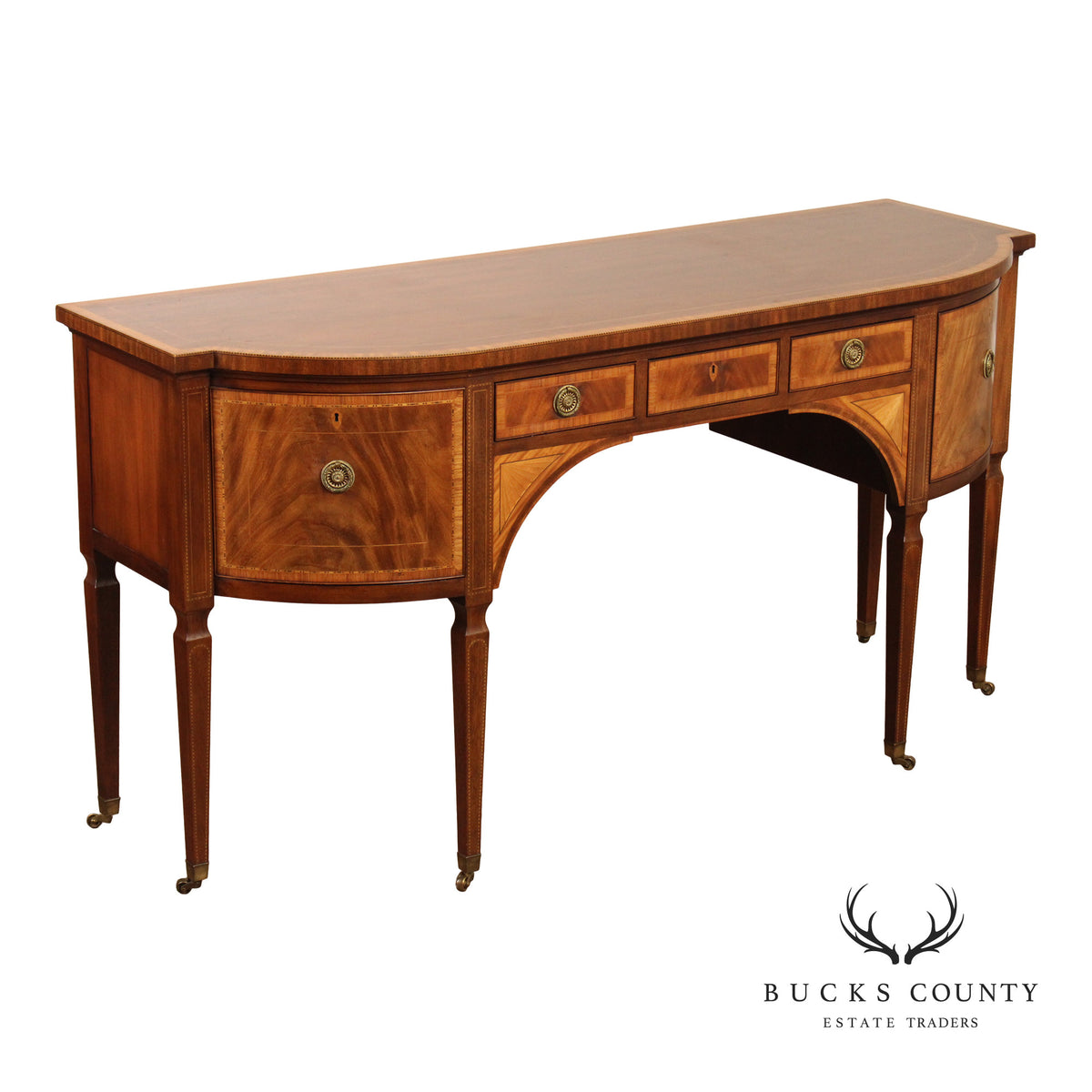 BAKER STATELY HOMES COLLECTION INLAID MAHOGANY SIDEBOARD