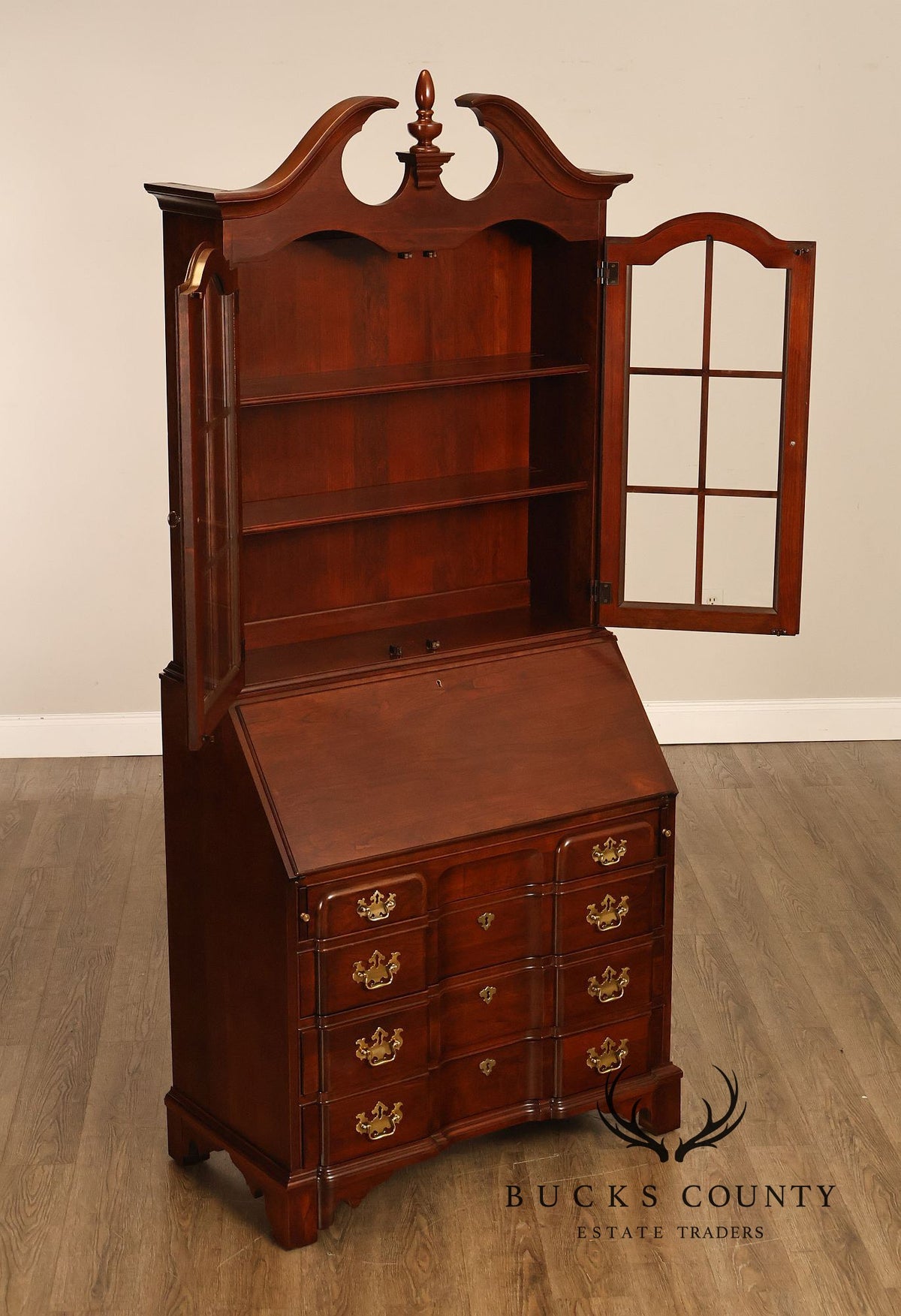 Pennsylvania House Chippendale Style Cherry Secretary Bookcase