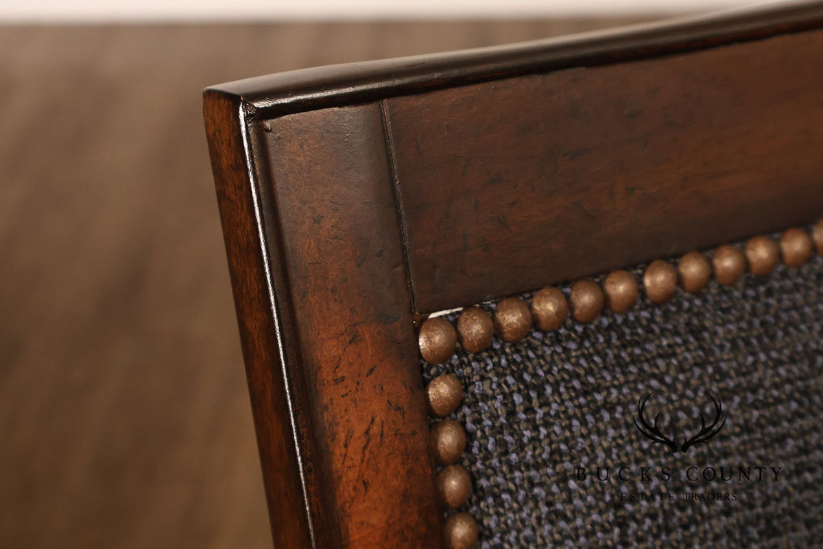 Contemporary Pair of Upholstered Bar Stools