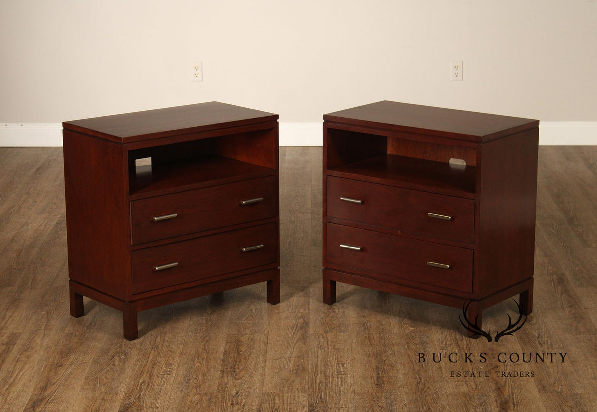 Pair Of Stickley Metropolitan Collection Cherry Nightstands