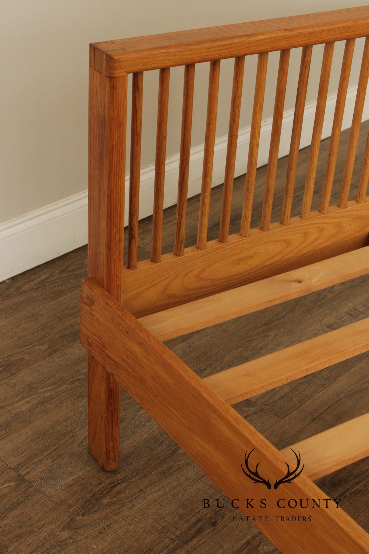 Charles Webb Mid Century Modern Queen Size Spindle Bed Frame