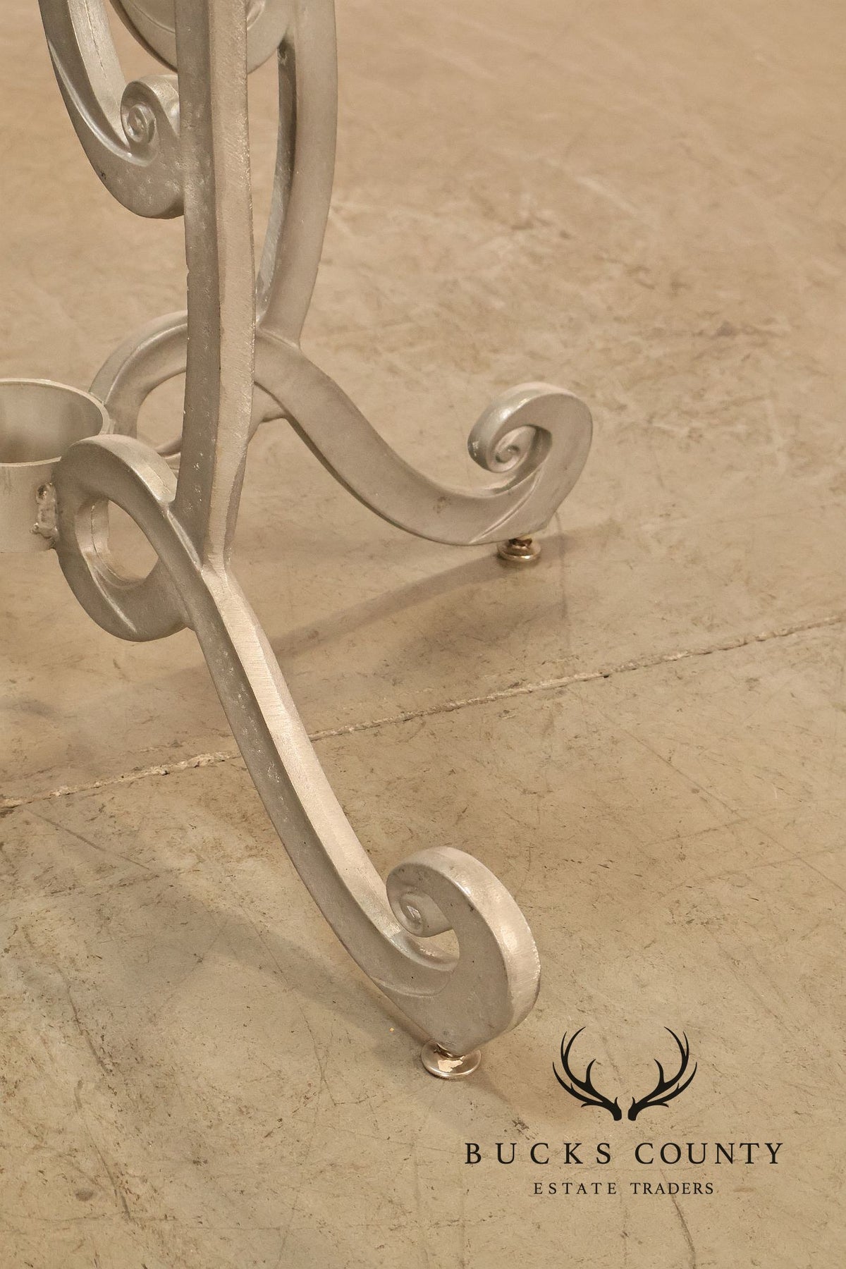 Hollywood Regency Seven-Piece Scrollwork Patio Dining Set