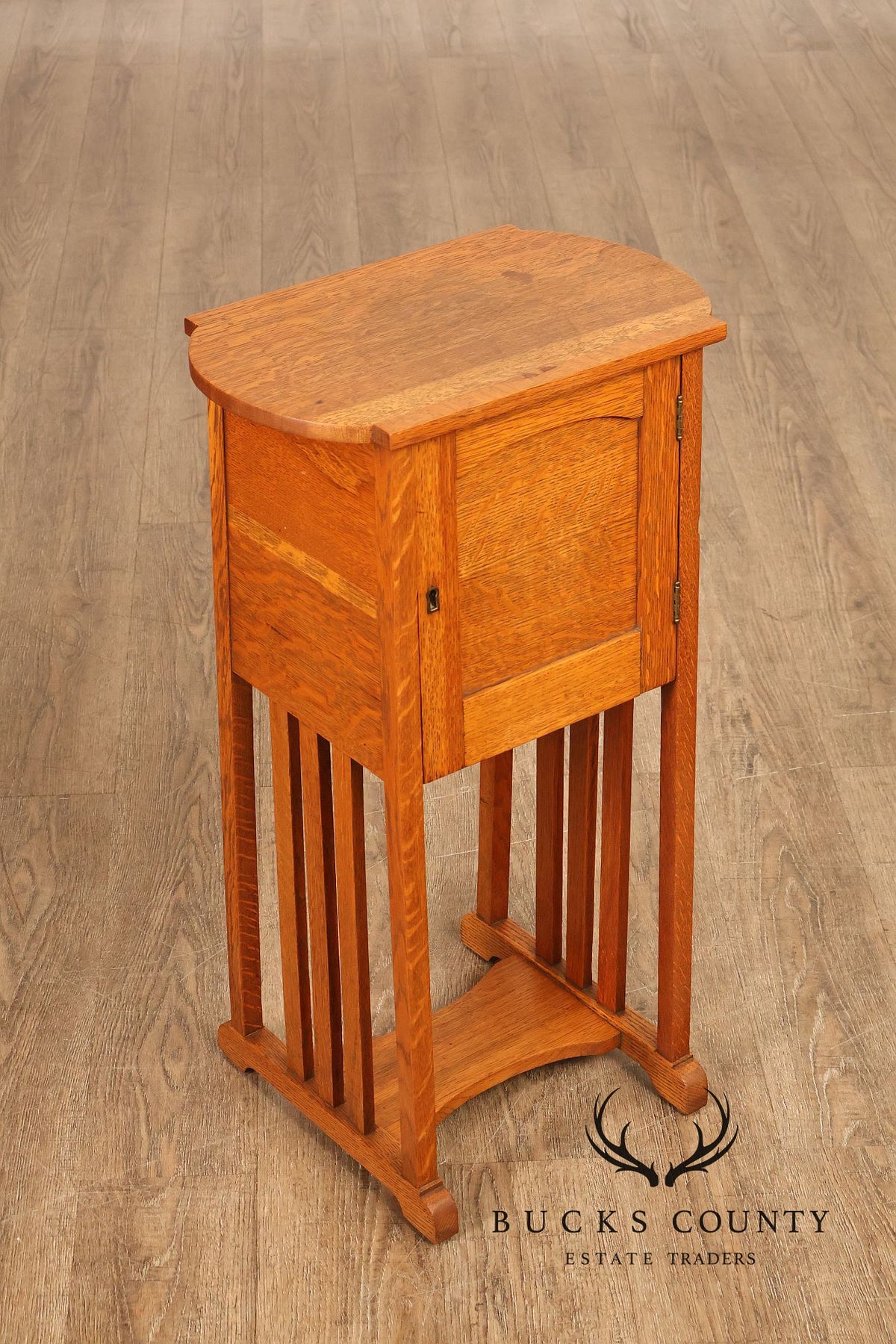 Antique Arts And Crafts Oak Bedside Cabinet / Humidor