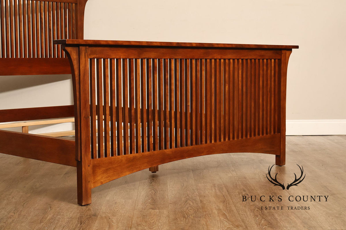 Stickley Mission Collection Queen Size Cherry Spindle Bed