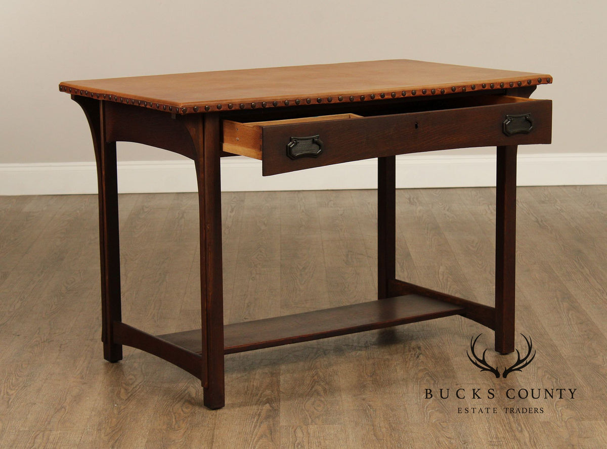 Lifetime Puritan Mission Oak and Leather Writing Desk