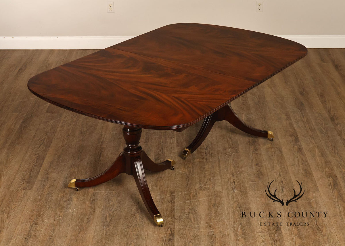 Kindel Flame Mahogany Double Pedestal Dining Table