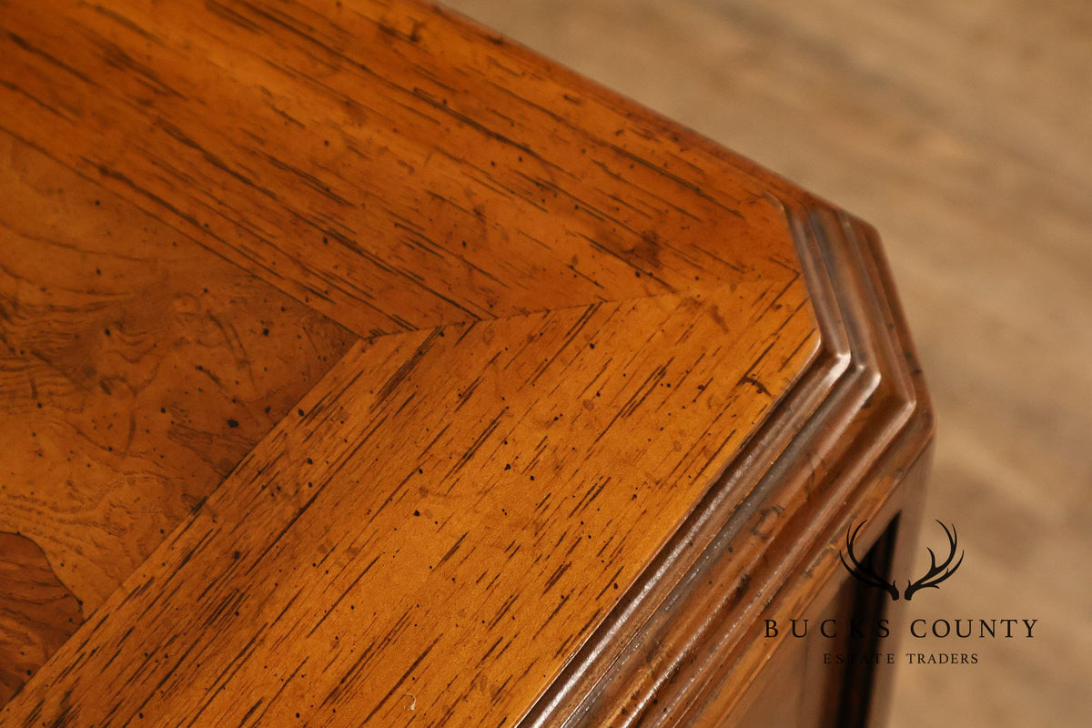 Drexel Heritage Sketchbook Collection Burl Wood Parsons Extendable Dining Table