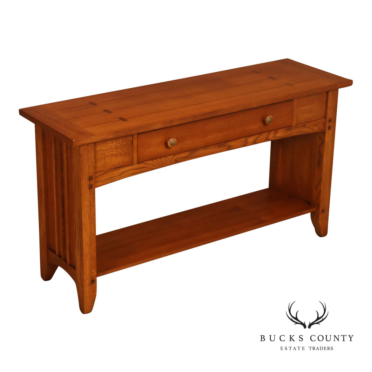 Thomasville Impressions Mission Style Oak Sofa Console Table