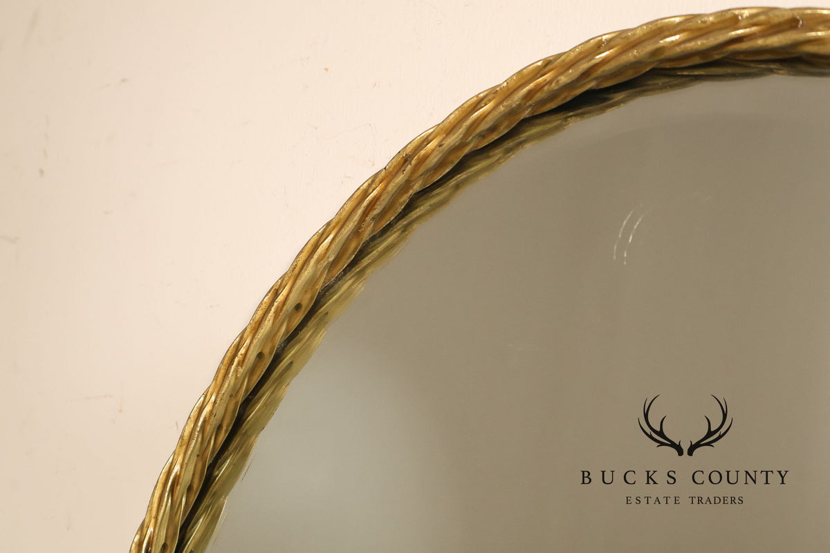 Contemporary Round Rope Twist Wall Mirror