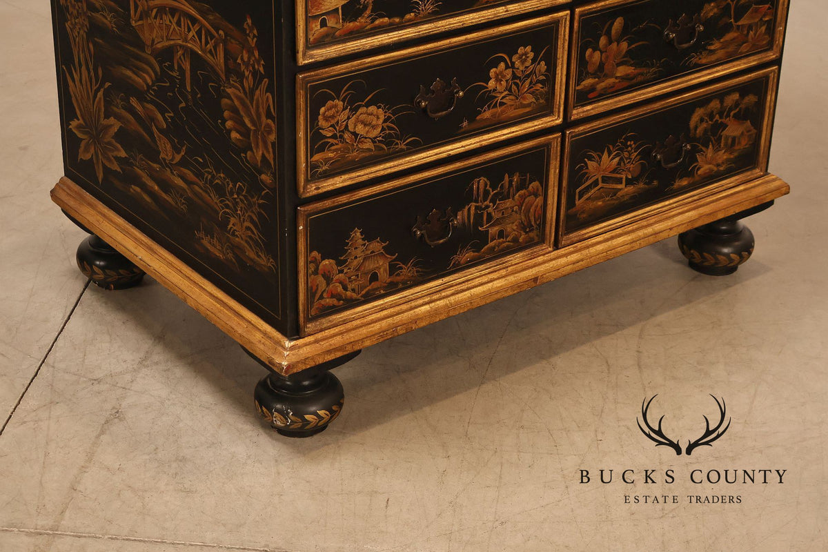 Chinoiserie Decorated Drop Front Secretary Desk