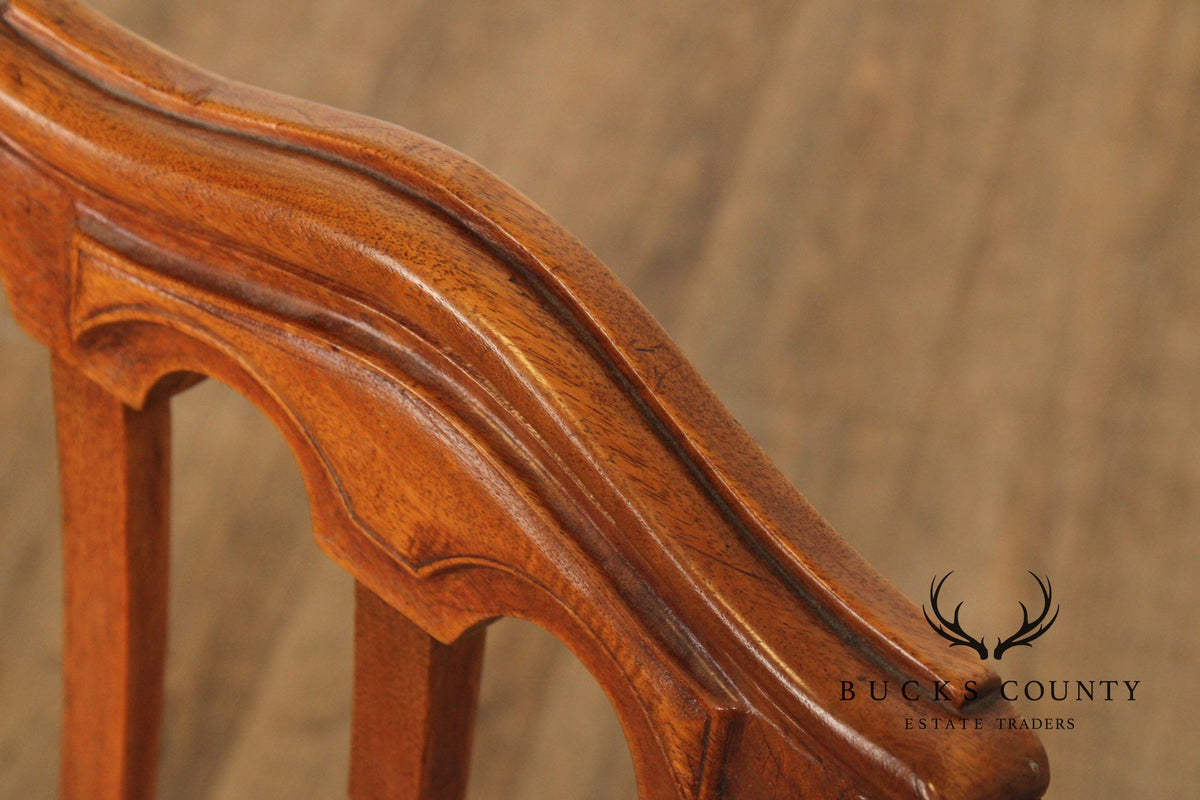 French Louis XV Style Pair of Carved Walnut Side Chairs