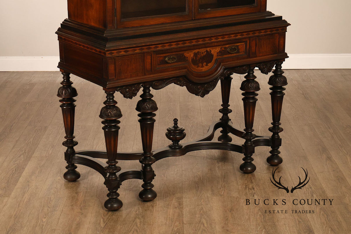 Rockford Republic Furniture Company 1920's Walnut China Display Cabinet