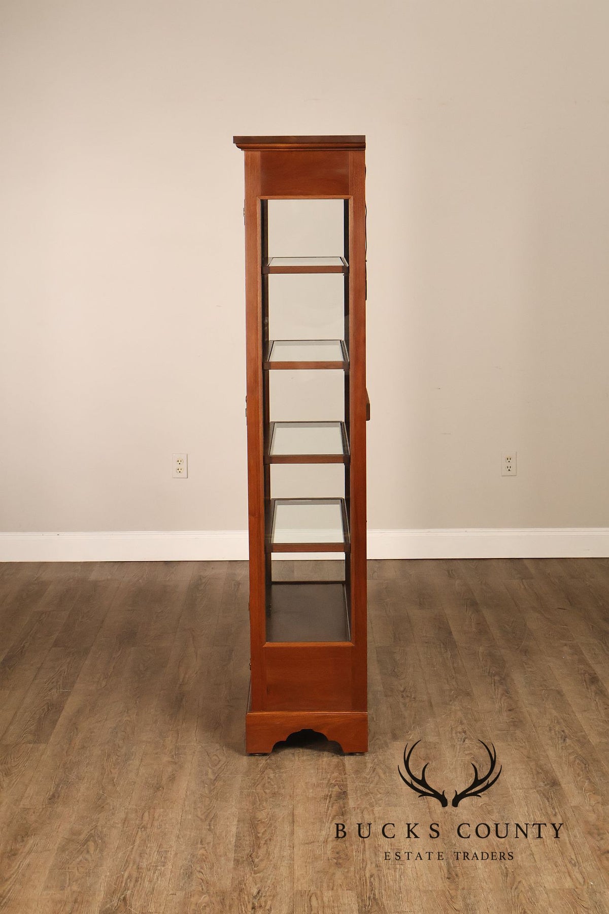 E.A. Clore Chippendale Style Bench Made Walnut Display Cabinet