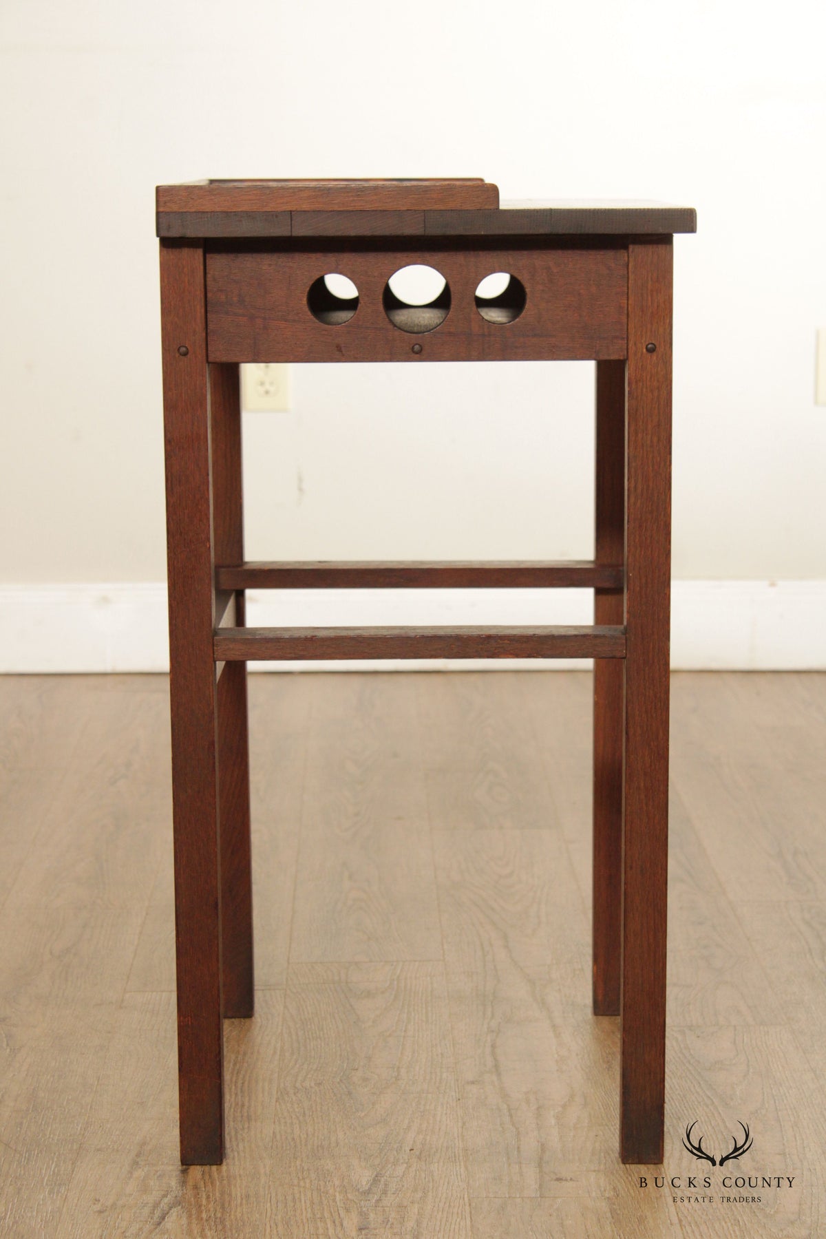 Antique Arts & Crafts Oak Telephone Side Table