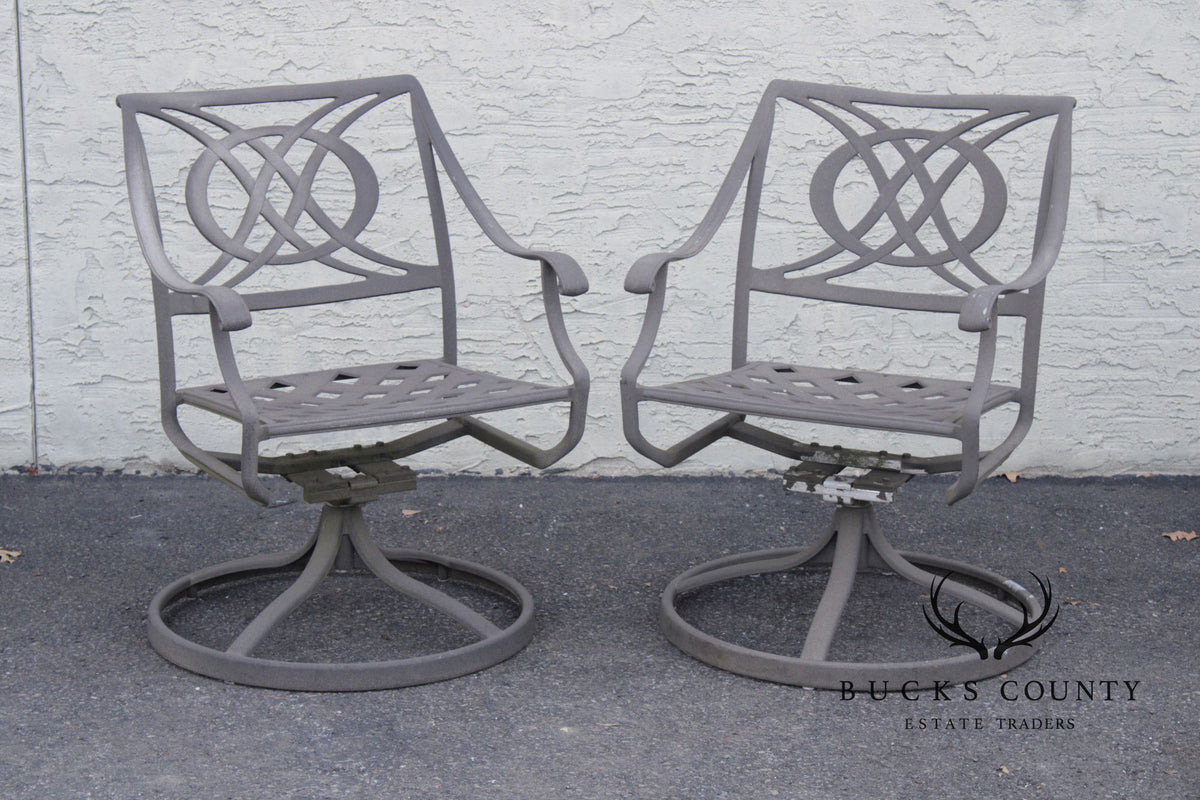 Telescope Casual Pair of 'Cadiz' Cast Aluminum Patio Swivel Rockers