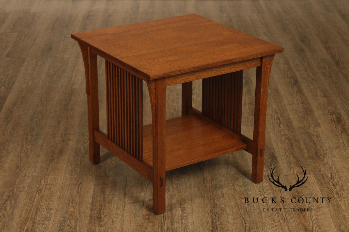 Stickley Mission Collection Oak Spindle Lamp Table