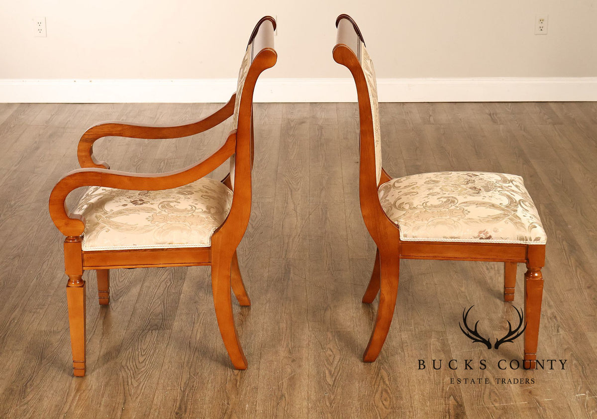Empire Style Set Of Eight Upholstered Dining Chairs