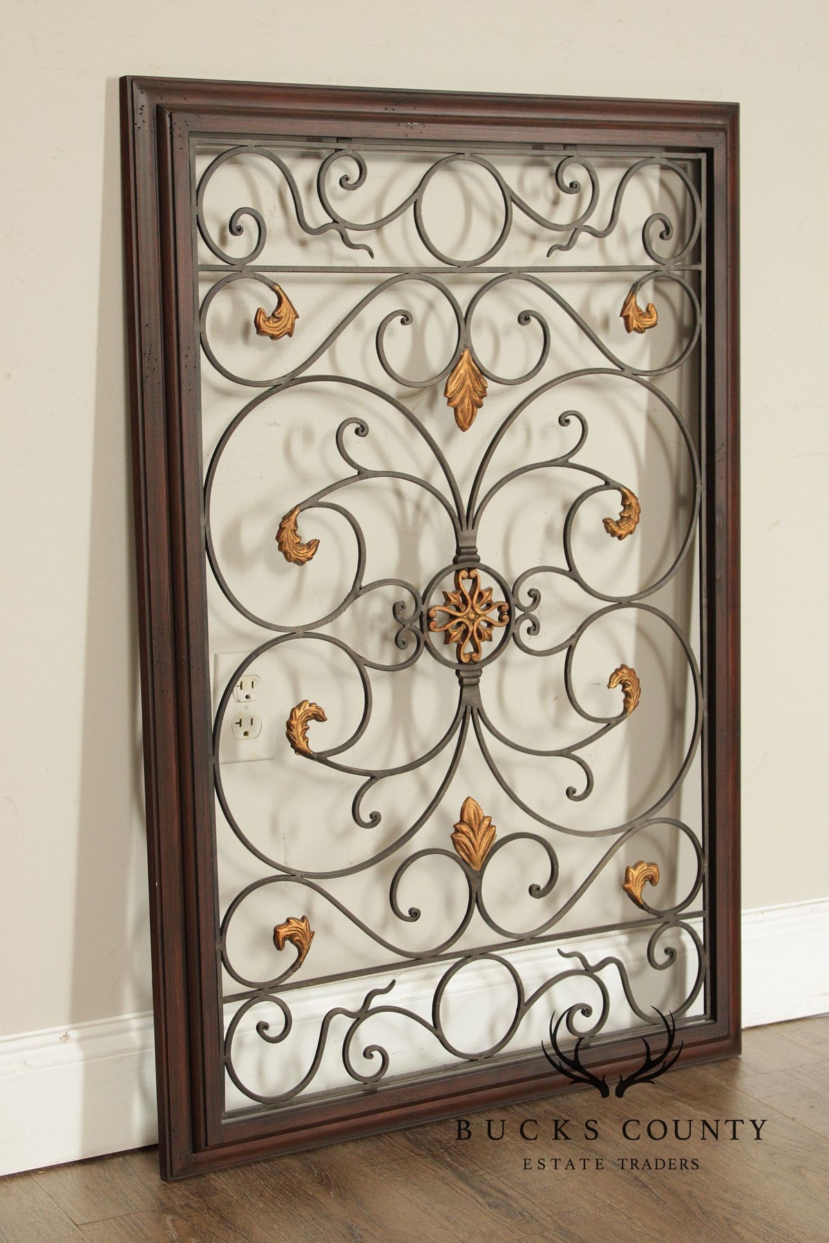 Spanish Baroque Style Partial Gilt Wrought Iron Wall Decor