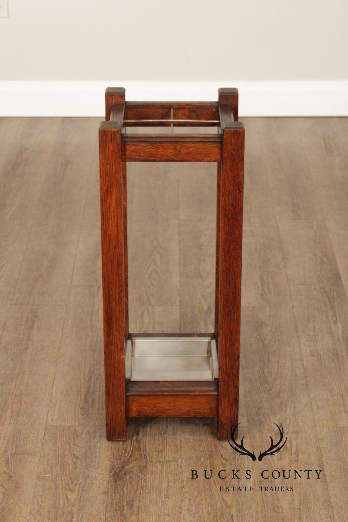 Antique Mission Oak Arts & Crafts Oak Umbrella Stand