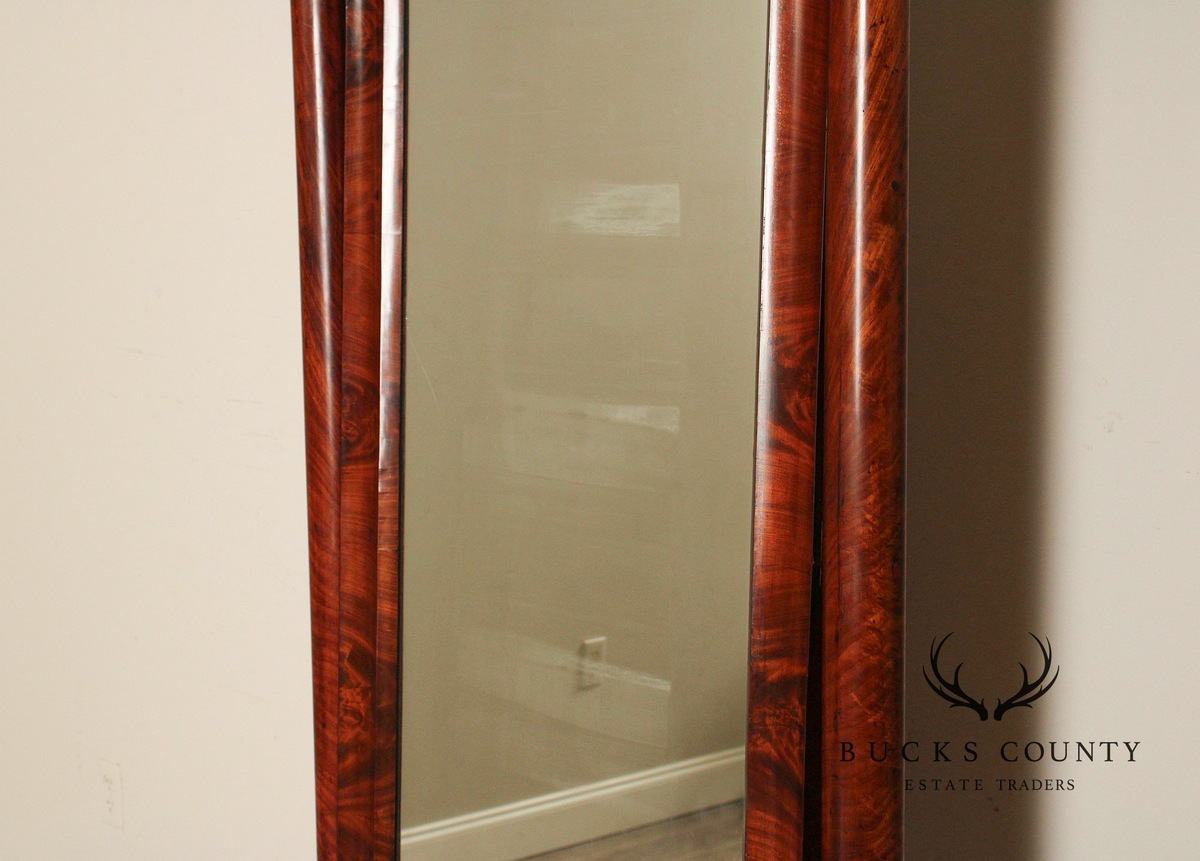 Antique French Empire Mahogany Cheval Mirror