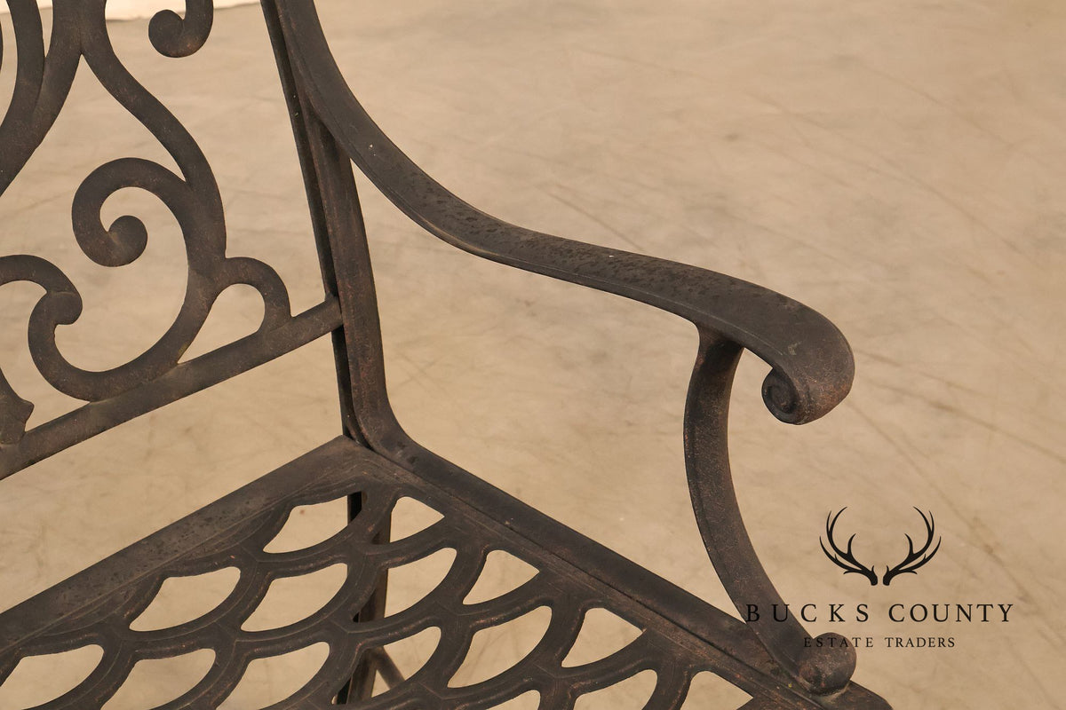 Hanamint Outdoor Round Cast Aluminum Dining Table and Chair Set