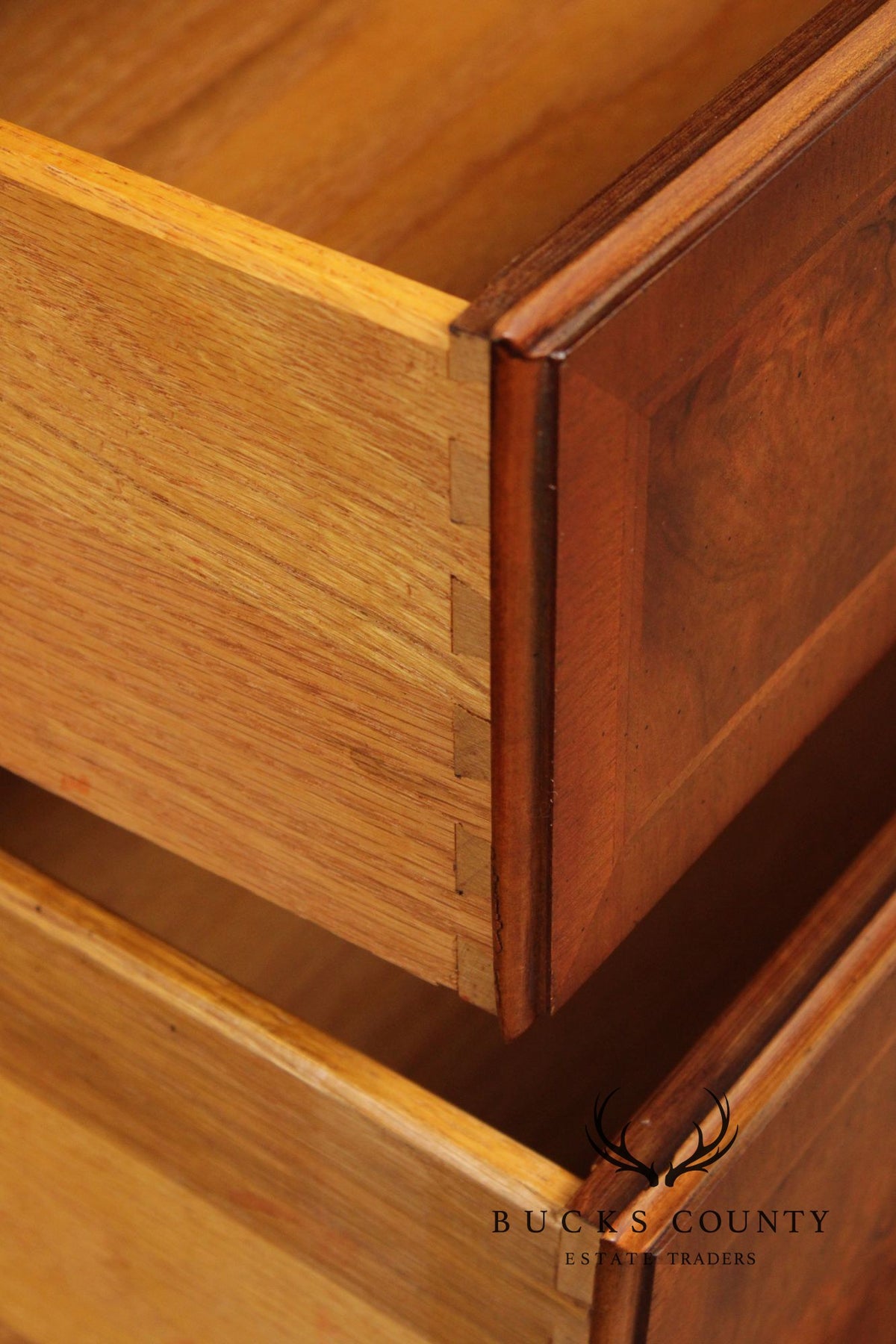 Century British National Trust Collection Burlwood Chest on Chest