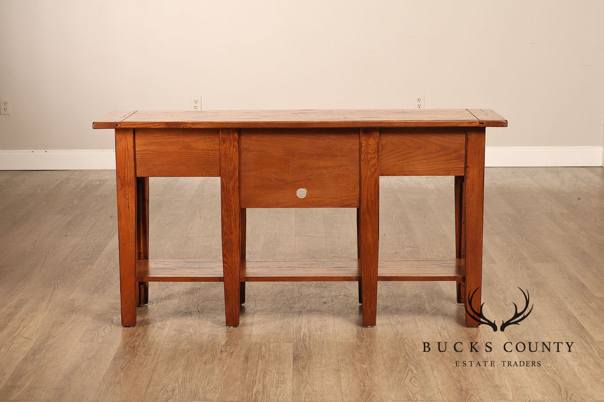 Broyhill Attic Heirlooms Country Style Oak Console Table