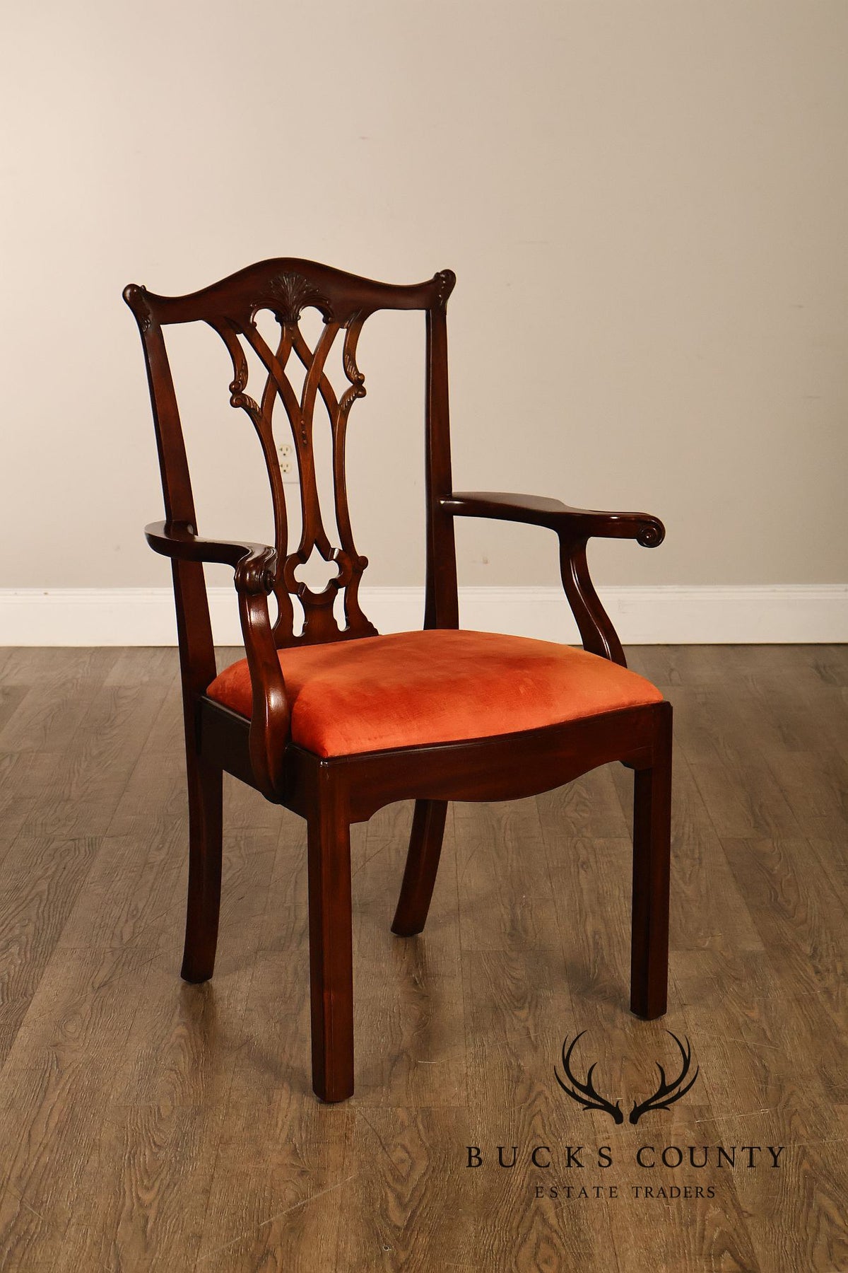 Maitland-Smith Set Of Eight Chippendale Style Mahogany Dining Chairs