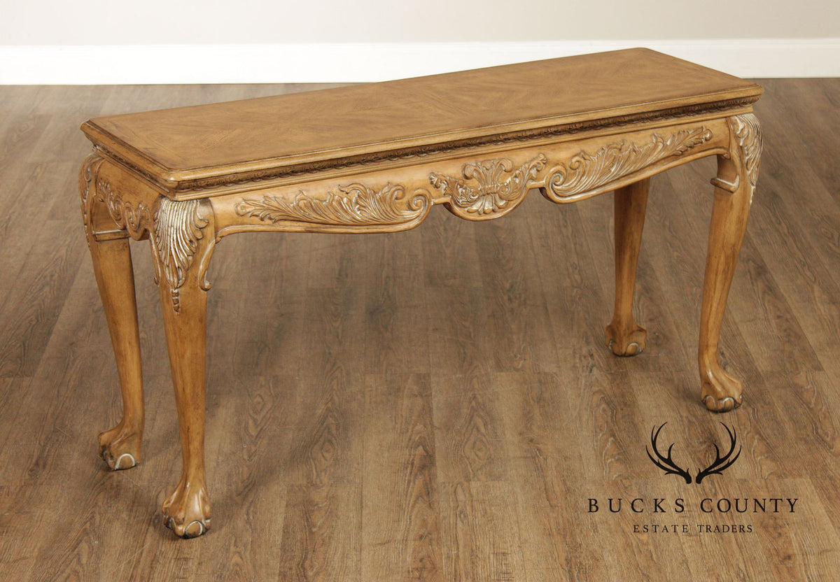 Chippendale Style Carved Console Sofa Table